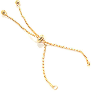 Excellentcrafts Gold Color Adjustable Bracelet Chain (Pack of 5Pcs)