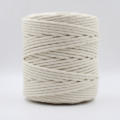 Bobbiny 3Ply/Twisted Macrame (3mm,100Mtr.)Cotton Cord/Dori Thread Macrame(Off White).