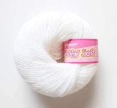JEFFY Vardhman Baby Soft Wool Hand Knitting Yarn Thread Dyed (White) - Pack of 6