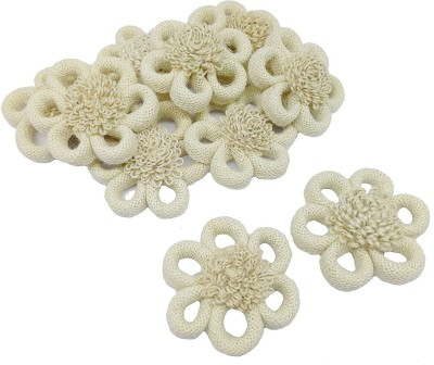 PRANSUNITA Handmade Jute Burlap Hessian Round Lace Flowers – Size 7 x 7 cm