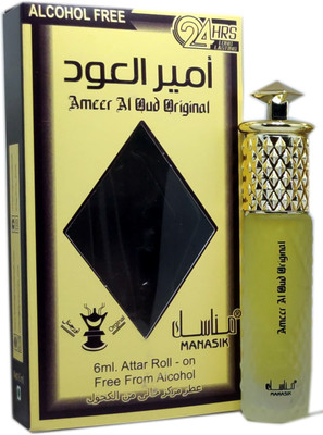 Manasik AMEER AL OUD ORIGINAL Alcohol - Free Concentrated Attar Roll On 6ml . Floral Attar(Oud (agarwood))