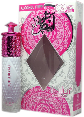 Manasik OUD ABIYAD Alcohol - Free Concentrated Attar Roll On 6ml . Floral Attar(Natural)