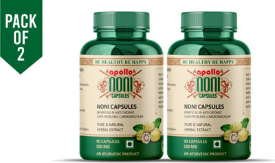 Apollo Noni Extract Capsules(Pack of 2, 180 Capsules)