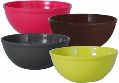 Wonder Plastic Mixing Bowl Plastic Sigma 1000 Microwave Safe Bowl Set, 4 Pc, 650 ml, Red Brown Green Grey(Pack of 4, Multicolor)