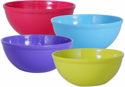 Wonder Plastic Mixing Bowl Plastic Sigma 1000 Microwave Safe Bowl Set, 4 Pc, 650 ml, Red Cyan Green Violet(Pack of 4, Multicolor)