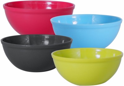 Wonder Plastic Mixing Bowl Plastic Sigma 1000 Microwave Safe Bowl Set, 4 Pc, 650 ml, Red Cyan Green Grey(Pack of 4, Multicolor)