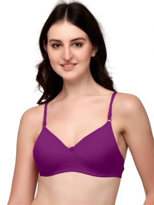 DharuEnterprise Women's Casual and Party Wear Heavy Padded T-shirt Bra Women T-Shirt Heavily Padded Bra(Purple)