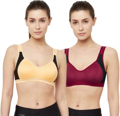 TT DB080_PO2 Women Sports Non Padded Bra(Maroon, Beige)