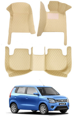 MATIES Leatherite 7D Mat For  Maruti Suzuki WagonR(Beige)