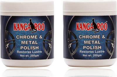 KANGAROO Paste Car Polish for Chrome Accent, Metal Parts, Exterior, Bumper(400 g, Pack of 2)
