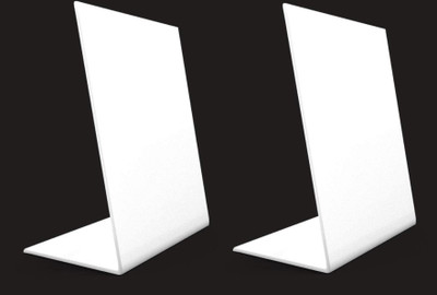 Capital Plastic Industries 2 Compartments Acrylic L shape QR Code stand(White)