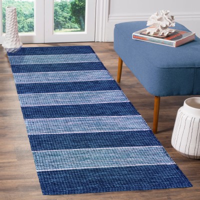 Gloy Blue Cotton Carpet(2 ft,  X 5 ft, Rectangle)