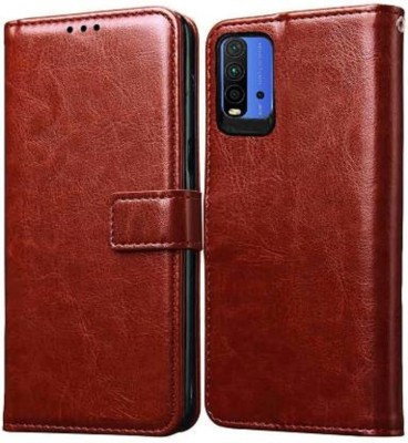 GoPerfect Flip Cover for Xiaomi Mi Redmi 9 Power Poco M3 | Flip Cover| Pouch with Viewing Stand(Brown, Grip Case, Pack of: 1)