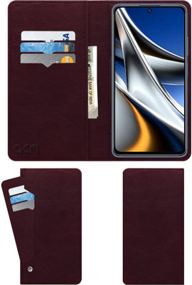 ACM Flip Cover for Xiaomi Poco X4 Pro(Maroon, Cases with Holder, Pack of: 1)