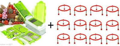 Homedmart Presents Combo of Multipurpose Pot Stand(pack of 12) & 12 in 1 Nicer Dicer Vegetable & Fruit Chopper(Pot Stand(pack of 12), 1 Nicer Dicer)