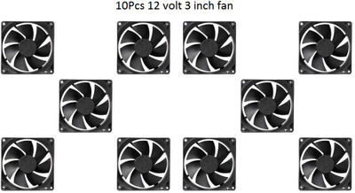 FUTURONICS (Pack of 10) India DC 12 Volt Cooling Fan for PC Case SM007 Cooling Fan All in one Cooler(Black)