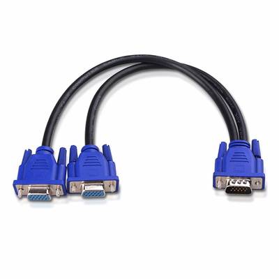 Hardik VGA Cable 0.3 m VGA Y Splitter Cable 1 Male VGA to 2 Female Vga Splitter Adapter Cable