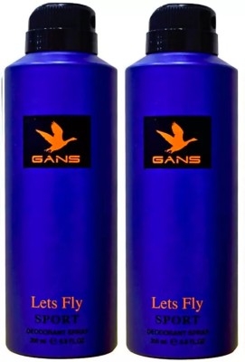 GANS SPORT DEO BLUE COMBO PACK02 Body Spray  -  For Men & Women(400 ml, Pack of 2)