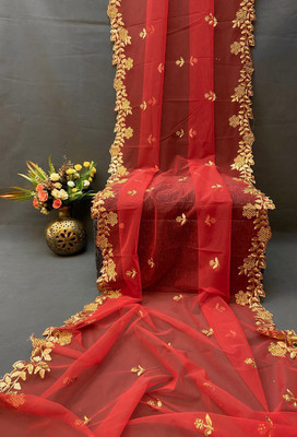 AK Creation Net Embroidered Women Dupatta