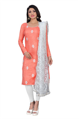 VUBA Silk Blend Embroidered Salwar Suit Material