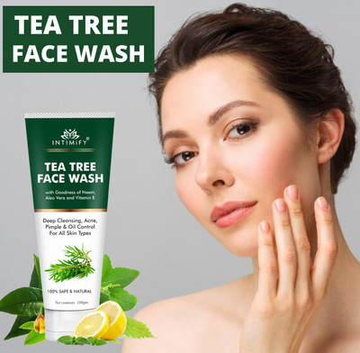 INTIMIFY Tea Tree  For Oily Skin, Tea Tree  For Acne with Neem & Haldi Face Wash(100 g)