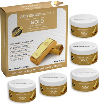 PROFESSIONAL FEEL 24K Gold Facial Kit, Women & Men All Type Skin Whitening & Fairness(150 g)
