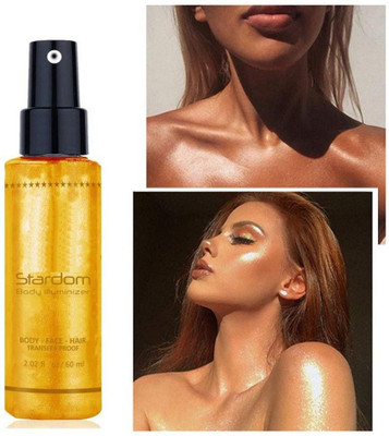 tanvi27 Best Illuminating Bronzing Spray,Face&Body Highlighting Spray,Face & Body Makeup Highlighter(GOLD)