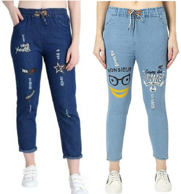 GLAMHOOD Regular Women Blue Jeans(Pack of 2)