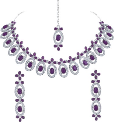 Atasi International Alloy Rhodium Purple, Silver Jewellery Set(Pack of 1)