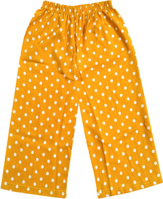 KAVYA Capri For Girls Casual Printed Crepe(Yellow Pack of 1)