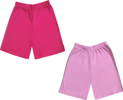 IndiWeaves Short For Boys & Girls Casual Solid Pure Cotton(Pink, Pack of 2)