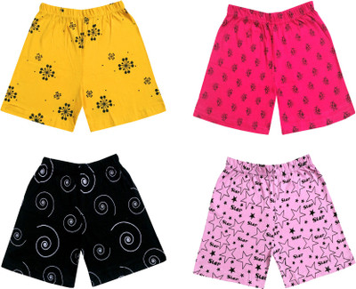 Indistar Short For Boys & Girls Casual Printed Pure Cotton(Multicolor, Pack of 4)