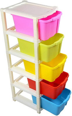 ELIGHTWAY MART 5 Compartments Plastic Multi-Purpose Modular Storage Drawer For Baby Gift Sets & Combo(Multicolor)