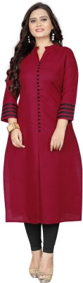 Kalptaru World Fashion Women Solid Straight Kurta(Maroon)