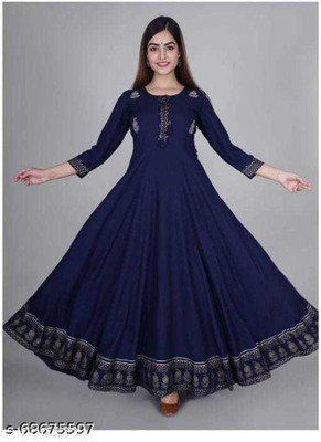 Mahalaxmi CREATION Anarkali Gown(Blue)