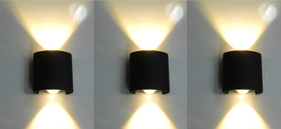PR Prashant Step Light Wall Lamp With Bulb(Pack of 3)