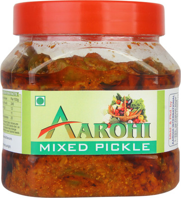 Aarohi Homemade Organic Ghar Ka Bana Mixed Pickle Mix Veg Ka Achar (500 grams) Mixed Vegetable Pickle(500 g)