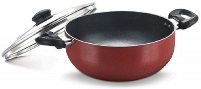 Prestige Deluxe Kadhai 30 cm diameter with Lid 6 L capacity(Aluminium, Non-stick, Induction Bottom)