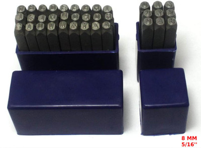 SAMENX Letter & Number Punch Set 8 MM| 9 Numbers (0 to 9) & 27 Letters (A to Z ) 36pcs Punches & Punching Machines(Set Of 2, BLLACK)