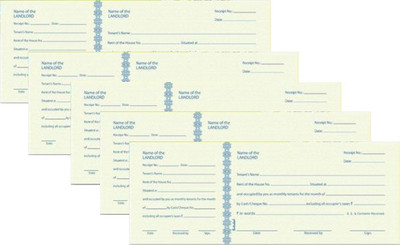 RetailPick Premium Rent Receipt Book Pack of 5 1-Part Rent Receipt Book(50 Sets)