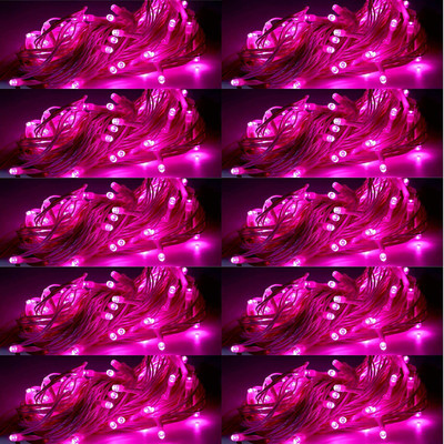 Sameer Enterprises 60 LEDs 14.99 m Pink Flickering, Steady String Rice Lights(Pack of 10)