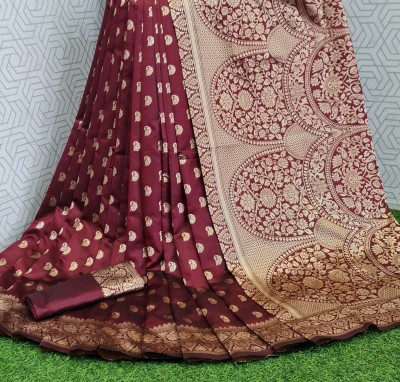 MAULIK SILK MILL Woven Banarasi Art Silk, Cotton Silk Saree(Maroon)