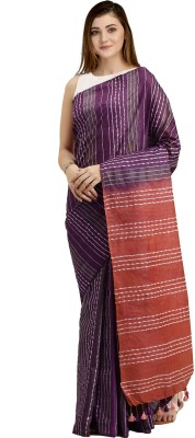 Iqbal Handloom Striped Bhagalpuri Art Silk Saree(Multicolor)