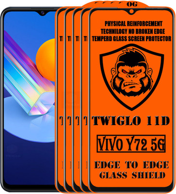 TWIGLO Edge To Edge Tempered Glass for VIVO Y72 5G(Pack of 5)