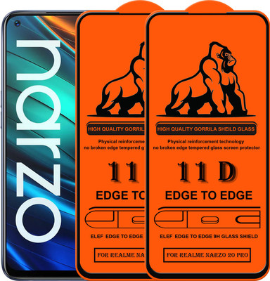 ELEF Edge To Edge Tempered Glass for Realme Narzo 20 Pro(Pack Of 2)(Pack of 2)