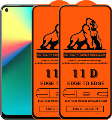 ELEF Edge To Edge Tempered Glass for Realme 7i(Pack of 2)