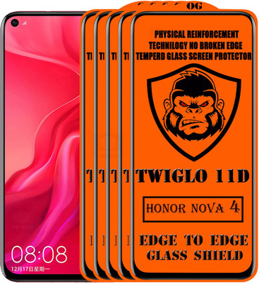 TWIGLO Edge To Edge Tempered Glass for HONOR NOVA 4(Pack of 5)
