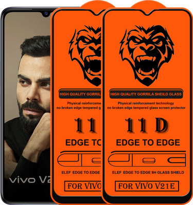 ELEF Edge To Edge Tempered Glass for Vivo V21E(Pack Of 2)(Pack of 2)