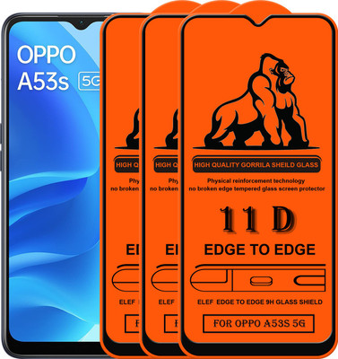 ELEF Edge To Edge Tempered Glass for Oppo A53s 5G(Pack Of 3)(Pack of 3)