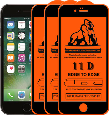 ELEF Edge To Edge Tempered Glass for Apple iPhone 6 Plus/6s Plus(Pack Of 3)(Pack of 3)